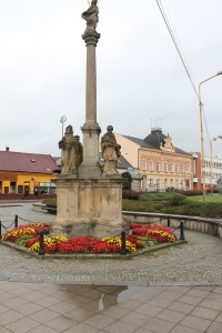 Main Square Vizovice with Marian Column.