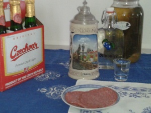 A true CzechAmerican treat Budweiser in a kriegel.